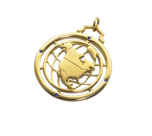 Yellow Gold North America Charm Blue Sapphirehire